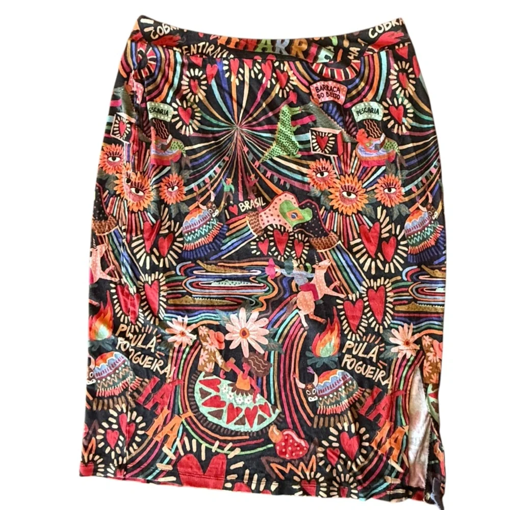 Farm Rio Danette Slim Midi Skirt Women’s Size Large - Picture 4 of 15